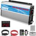 24V Pure Sine Wave Power Inverter 3000Watt DC 24V to AC120V ETL UL458 Listed with 30 Amps Hardwire Terminal Blocks and 30 Ft Wired Remote Contro for Truck