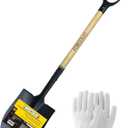 Shovel for Digging,Heavy Duty Garden Shovel with D-Handle,41 Inch Round Point Wooden Handle,Ideal for Gardening,Landscaping,Beach,and Snow Removal (Natural color)