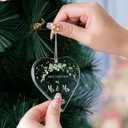 Wedding Gifts for Couple Christmas Ornaments Tree Hanging Decoration Newlywed Married Christmas 2023 Our First Christmas as Mr. and Mrs. Ornament (Glass Green Leaves)