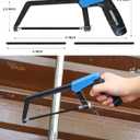 URASISTO Hacksaw Frame Set, 12 Hacksaw Frame, 6'' Hacksaw Frame and 10'' Mini Hacksaw, Including 8pc Extra Blades Multi-function for Metal Wood PVC Pipes