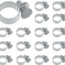 16 Pcs Adjustable Plastic Hose Clamps for 1.25''-1.5'' Above Ground Swimming Pool, Replacement Thumb Clips Screw Key Hose Clamps Plastic Filter Pump Connector for Pool PVC Pipe, Tubing