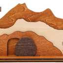 3 x He is Risen Easter Decor, Empty Tomb Easter Decoration, Resurrection Decorations, Christian Gifts, Wooden Cross Display for Tabletop Christian Home Decor Religious Easter Scene for Indoor Use