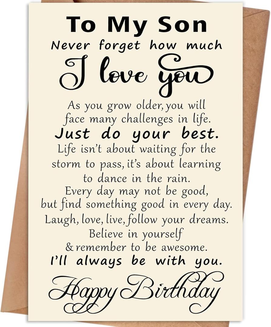 3 x Birthday Card Gifts for Son Adult， Son Birthday Cards from Mom Dad Parents,Son Birthday Gifts