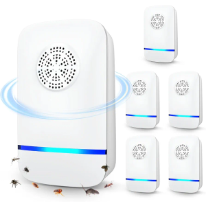 2026 Upgrade Ultrasonic Pest Repeller 6 Pack, Plug-in Indoor Pest Control for Mice, Roaches, Spiders & Other Common Household Pests, Safe for Children & Pets