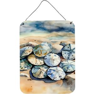 Caroline's Treasures Sand Dollars Wall or Door Hanging Prints Aluminum Metal Sign Kitchen Wall Bar Bathroom Plaque Home Decor Front Door Plaque, 12x16, Multicolor