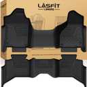 LASFIT Floor Mats for Dodge Ram 1500 2013-2018 & 1500 Classic 2019-2024 Quad Cab Bench Seat(Not for Bucket Seat & Vinyl Flooring), All Weather TPE Custom Fit Car Mats Floor Liners 1st & 2nd Row, Black