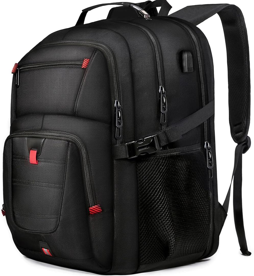 Z-MGKISS Travel Backpack, 50L Extra Large Travel Laptop backpack, Travel Backpack for Men Women with TSA Airline Approved Luggage Bussiness Backpack, Black (17.3 inch)