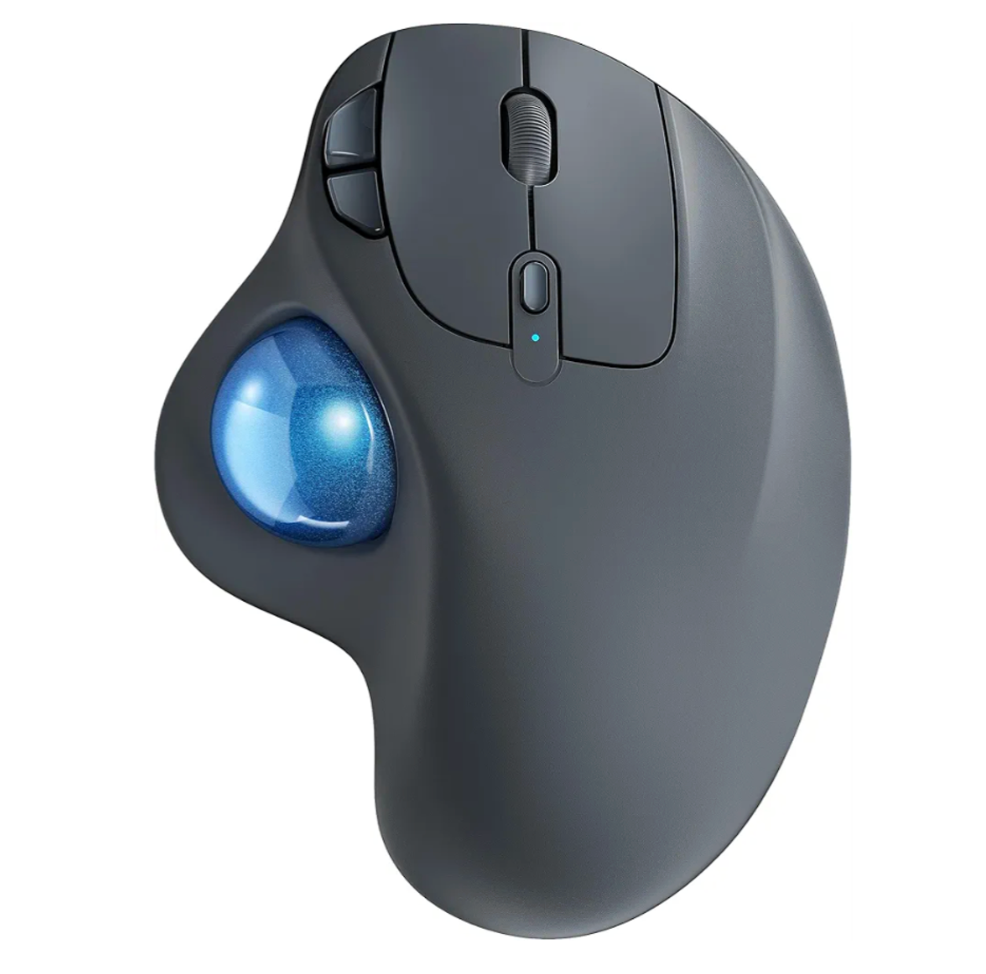 Nulea M501 Wireless Trackball Mouse, Rechargeable Ergonomic, Easy Thumb Control, Precise & Smooth Tracking, 3 Device Connection (Bluetooth or USB Receiver), Compatible for PC, Laptop, Mac, Windows