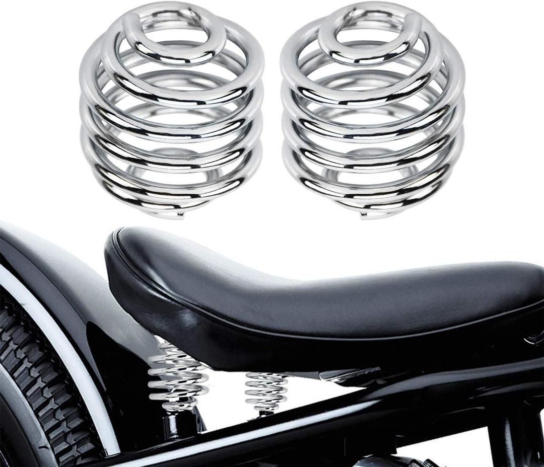 Motorcycle Solo Seat Springs Mounting 2 Inch Spring Bracket Hardware Mount Kit Fit for Harley Sportster Softail XL 883 1200 Dyna Bobber (Black) (Chrome)