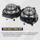 KUSATEC 513176 & 513177 Front Wheel Bearing and Hub Assembly Compatible with for Jeep Liberty 4-wheel ABS 2002-2007, 5 Lug w/ABS