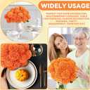 36 Pcs Artificial Flowers Chrysanthemum Ball Flower Orange Fake Silk with Stems Ball Bouquet Fake Mums Floral for Mexican Day Home Decor Table Centerpiece Parties