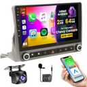 Roinvou 2+64G Android Auto Radio for Chevrolet Chevy Camaro 2010-2015, 9" Car Screen in-Dash GPS Navigation with Wireless CarPlay Android Auto Mirror Link WiFi Bluetooth FM RDS Radio