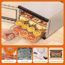 Food Dehydrator Machine - 5 Stainless Steel Trays, Digital Adjustable Timer, 400W, 176F, Temperature Control, Mini Dryer for Jerky, Herb, Meat, Beef, Fruit and Dog Treats, Model 2015YJ, Silver