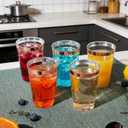 [200 Pack] 12oz Plastic Cups with Rose Gold Rimmed - Sturdy & Food Safe Plastic Wine Glasses Wedding Cups Party Cups Clear Cups Plastic Cocktail Glasses for Wine, Juice, Cocktails and Cold Beverages