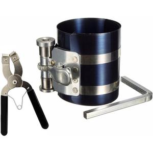 3" Car Engine Piston Ring Compressor Tool & Piston Ring Pliers with Adjustable Safety Screws