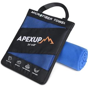Microfiber Travel Towel, Ultra Absorbent Quick Dry Towels, Lightweight Gym Sports Camping Towel for Workout, Yoga, Beach, Shower, Swimming (48"×24", Dark Blue)