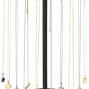 Mkono Necklace Holder Metal Jewelry Display Stand Necklace Organizer with 22 Hooks for Storage and Hanging Bracelet Keychain Home Room Decor for Women,Black