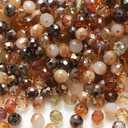 Niziky 100PCS Crystal Glass Beads for Jewelry Making, 8mm Multicolor Coffee Faceted Rondelle Glass Beads with Hole, Glass Crystal Briolette Spacer Beads for Jewelry Bracrlet Making Crafts Projects
