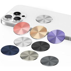 Metal Plate Sticker 2 Pack for Magnetic Phone Car Mount Holder Cradle Adhesive (Compatible with Magnetic Mounts) - CD Pattern 1.26 inch Round Universal, Silver