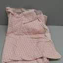 Mindsoft Light Pink Gingham Ruffled Tablecloth 70 x 52 Inches Rectangle Cotton Linen Checkered Table Cloth Buffalo Plaid Farmhouse Vintage Decorative Tablecover for Picnic Kitchen Dining Home Party