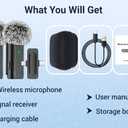 Wireless Lavalier Microphone for iPhone USB C Lav Mic for iPhone 17 16 Android Phone Microphone Video Recording TikTok Vlog Noise Canceling Clip On Microphones (Black, M6-2 in 1)