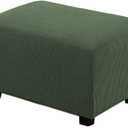 H.VERSAILTEX Ottoman Cover Slipcover Rectangle Fit Length 33'-38' Footrest Sofa Slipcovers Stool Cover Footstool Protector Covers Feature Stretch Soft Jacquard Fabric Removable Washable - Bronze Green