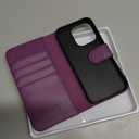DuckSky for iPhone 15 Pro 6.1" Genuine Leather Wallet case 【RFID Blocking】【4 Credit Card Holder】【Real Leather】 Flip Folio Book Phone case Protective Cover Women Men for Apple 15 Pro case Purple