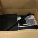 Amazon Basics Portable TV Dinner 4-Pack Rectangular Folding Tray Table with Storage Rack, Black, 15" x 19" x 26"