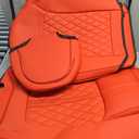 Coverado Car Seat Covers Full Set, Automotive Front and Rear Seat Covers with Backrest, Nappa Leather Car Seat Protectors Waterproof, Universal for Most Vehicles, Red (FullSet, Red(Lumbar Support))