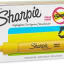 Sharpie Tank Style Highlighters, Chisel Tip, Yellow, 12 Count