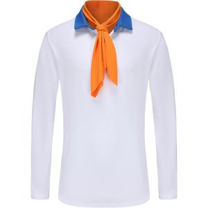 Adult Halloween Costume Tops Men's Cotton Summer Autumn Cosplay Long Sleeve Shirt (XX-Large, White)