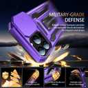Goodon for iPhone 13 Pro Case with Sliding Camera Cover + Screen Protector - Metal Magnetic Kickstand - Military-Grade Shockproof Matte Protective Phone Cover 6.1" for Women Girls - Purple