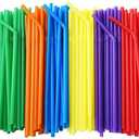 ALINK Pack of 500 Solid Colors Flexible Drinking Straws, Plastic Disposable Bendy Straws - 7.75" x 0.23"