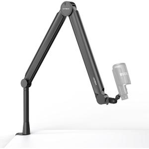 IXTECH Premium Microphone Boom Arm with Desk Mount, 360 Rotatable, Fully Adjustable, for Podcast, Video, Gaming, Radio, Studio, Recording, Sturdy and Universal VALIANT Model (1 Black)