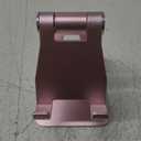 Rose Gold Foldable Aluminum Alloy Cell Phone Holder,Tabletop Metal Phone Stand with Adjustable Angle by Swivel Axis,Smartphone Cradle, Rose Gold 