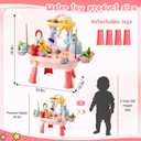 2027 Upgraded 4-in-1 Water Table for Toddlers 2-3, Kids Sensory Table with Electric Water Pump & Faucet, Kitchen Play Sink Toys with Food Accessories, Fishing Toy (NEW Pink)