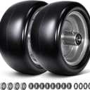 13x6.50-6 Tire Flat Free, 13x6.50-6 Lawn Mower Tires Flat Free, 13x6.5-6 Tire and Wheel, with 3/4" & 5/8" Bearings, 5.5"-7.5" Centered Hub, Solid Smooth Tire for Zero-Turn Lawnmowers, 2 Pcs