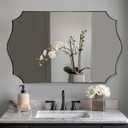 ANDY STAR 30x48 Inch Matte Black Mirror, Unique Rectangular Bathroom Mirror, Black Mirror in Premium Stainless Steel Metal Thin Frame Deep 1, Large Decorative Mirror for Bathroom, Entryway, Mantel