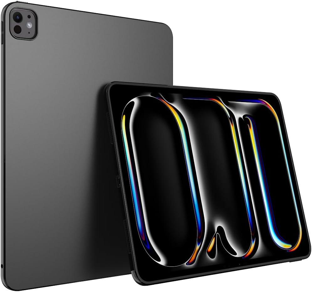 Puxicu for iPad Pro 13 Inch Case M4(2024), Slim Design Matte TPU Rubber Soft TPU Protective Cover for New iPad Pro 13 Inch M4 (2024 Model, 7th Generation), Black