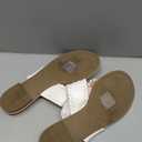 katliu Women's Flat Sandals Wide Band Flip Flops Dressy Thong Sandals, Size 7 1/2 (White)