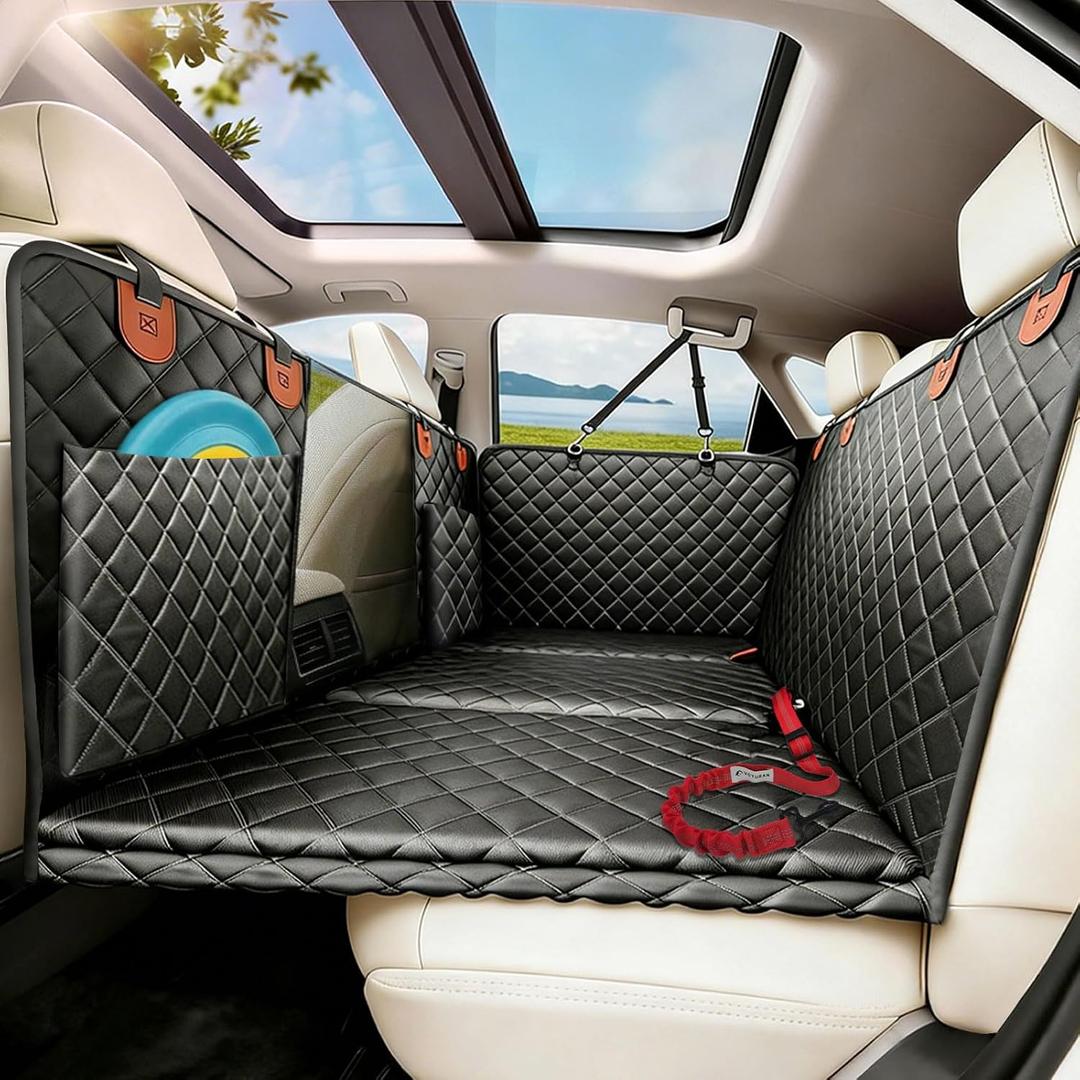 Hard Bottom Dog Car Seat Cover for Back Seat,Seat Extender for Dogs
Hard Bottom 900D Wear-resistant,500lbs Support,Anti-fall,Waterproof Non-Slip Backseat Protector for Medium&Large Dogs