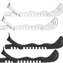 Ice Skate Guards, 2 Pack, Hockey Shoes Ice Skates Blade Covers, Adjustable Figure Skate Protector Accessories (Small, Black white)