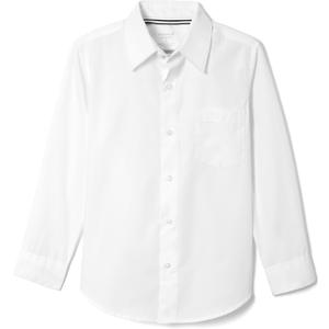 French Toast Boys' Expandable Collar Button Down Dress Shirt with Long Sleeves (Standard & Husky) (8, White)