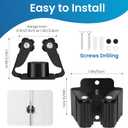 Broom Holder Wall Mount, 7PCS Broom Hanger Wall Mount, Stainless Steel Heavy Duty Mop Holder Broom Mop Hanger Wall with Screws, Garden Outdoor Tool Organizer Rack Broom Hanger (Black) (7pack)