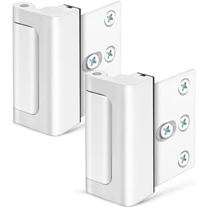 2pcs Home Security Door Lock Door Reinforcement Lock Door Locks for Kids Safety Flip Door Lock Latch Childproof Night Lock Door Security Front Door Child Safety Lock High Security Locks for Doors Inside white