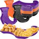 Uiifan Witch Party Decorations 24 Pcs Witch Boot Serving Trays Halloween Birthday Party Supplies Halloween Plastic Plates Disposable Dinnerware Plates Black Orange Purple Table Decor