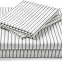 FreshCulture Full Size Bed Sheets - Ultra Soft Striped Sheets - Brushed Microfiber - Deep Pockets up to 16" - Easy Care - Hotel Luxury 4 Piece Striped Sheets Full, Stripe Grey