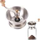 Mason Jar Coffee Grinder, Manual Coffee Grinder Lid Attachment for Wide Mouth Mason Jars, Stainless Steel Mason Jar Lid and Ceramic Burr,Ideal for Camping & Home Barista