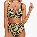 Saodimallsu Two Piece Leopard Print Swimsuit XL