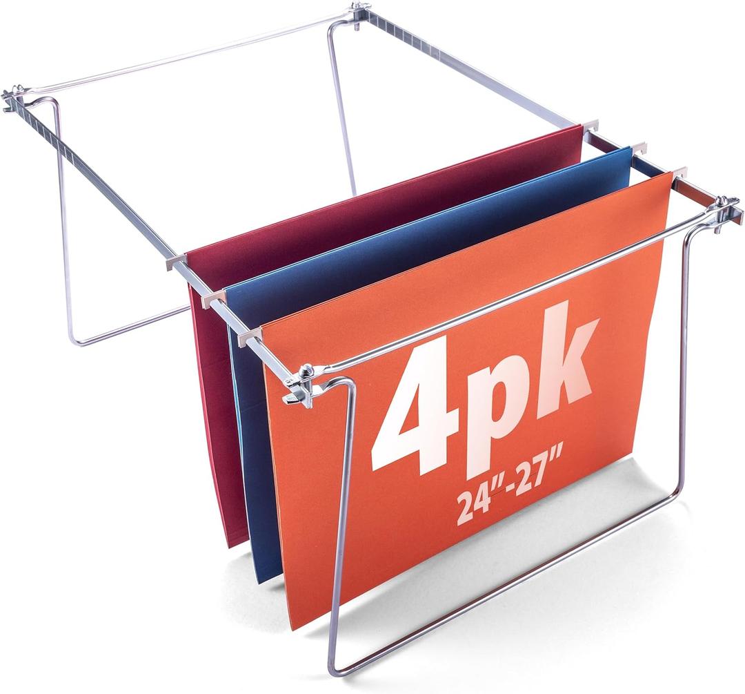 Officemate Hanging File Frame, Letter Size (Fits 2427), Adjustable Heavy-Duty Steel File Drawer Organizer for Desks, Cabinets & Shelves, Set of 4 (91965)